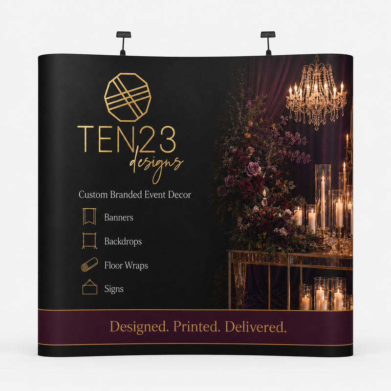 Custom Fabric Pop-Up Trade Show Display | Frame + Design + Shipping Included
