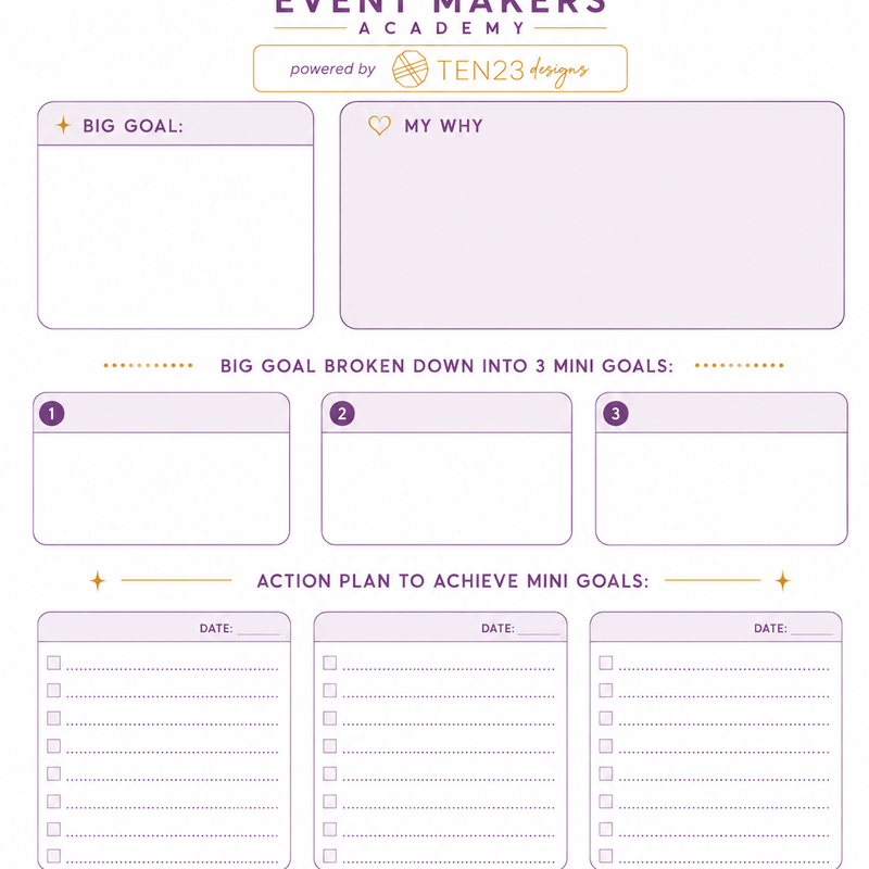 Big Goal Tracking Worksheet : Digital Download