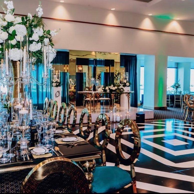 Black White Geometrical Floor Wrap by Ten23 Designs