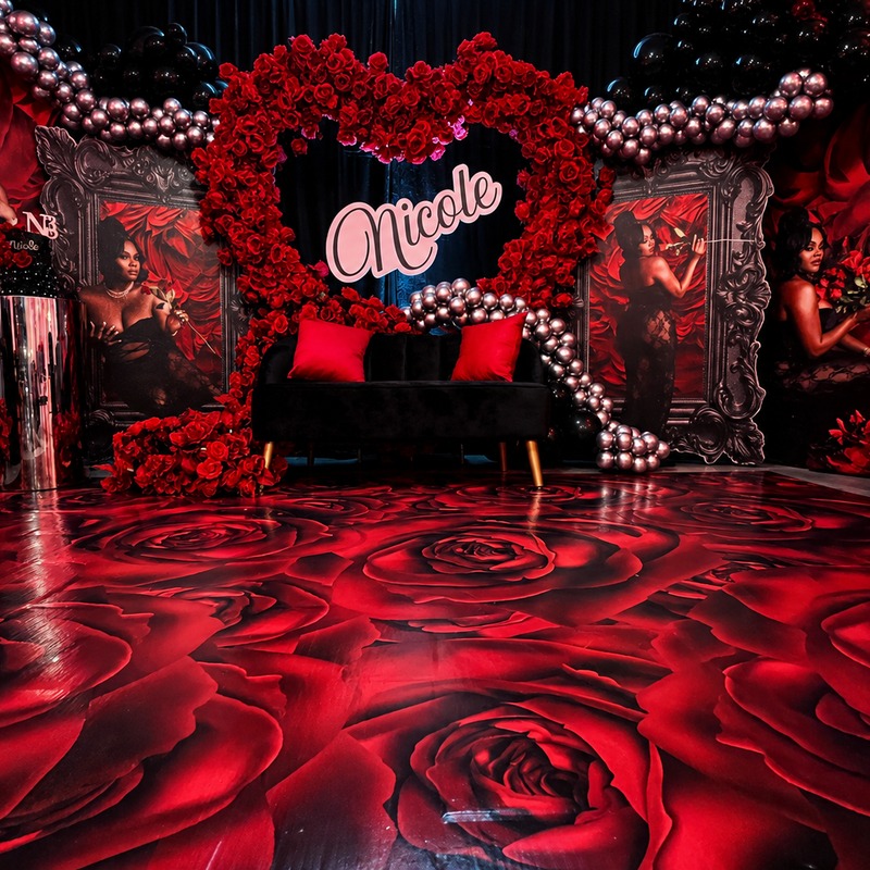 Custom Coroplast photo board backdrop set for events by Ten23 Designs