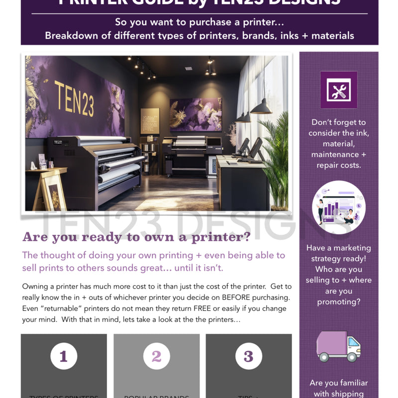 Printer Purchasing Guide : PDF (Digitial File ONLY)