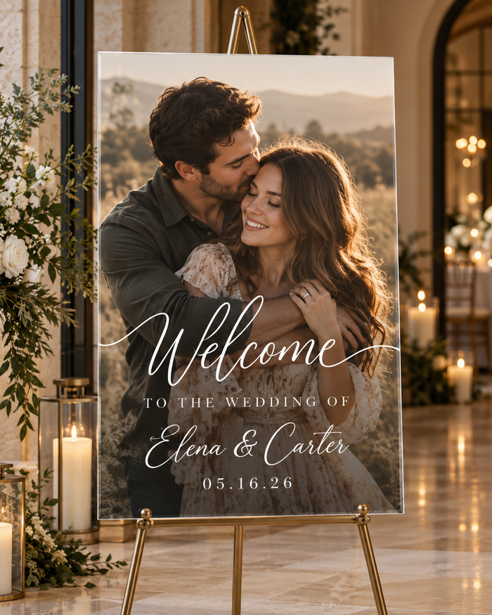 Custom Acrylic Wedding Welcome Sign | Full Photo