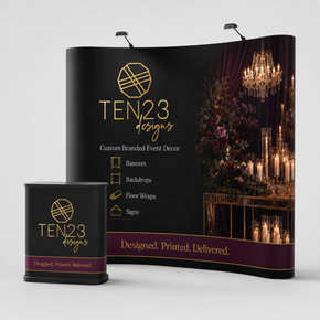 8' Fabric POP UP Banner with Frame, Custom Design + Shipping Included