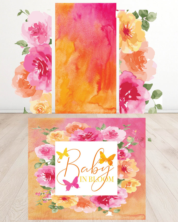 Baby in Bloom floral baby shower digital event design template bundle by Ten23 Designs