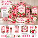 Berry Sweet first birthday alternative coordinated digital template collection display and included pieces