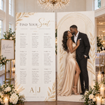 Coordinated custom wedding photo board display by Ten23 Designs