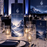 TableTalks custom corporate branded centerpiece design concept