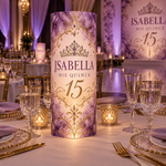TableTalks by Ten23 custom printed quinceañera centerpiece design concept