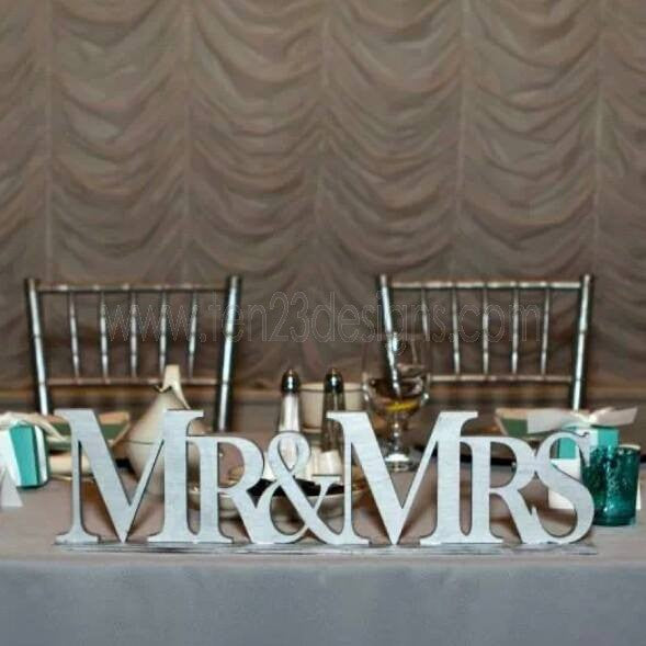 Wooden Mr and Mrs Wedding Table Sign