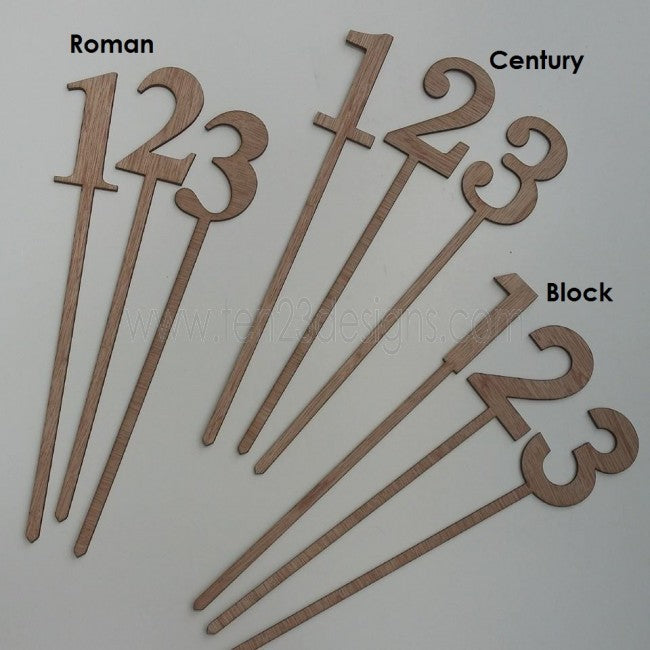 Numeric Wooden Wedding Table Numbers Centerpiece Sticks