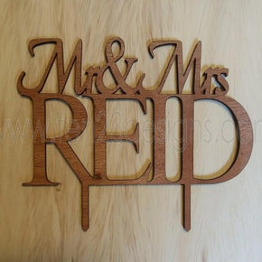 Personalized Mr and Mrs Wedding Cake Topper