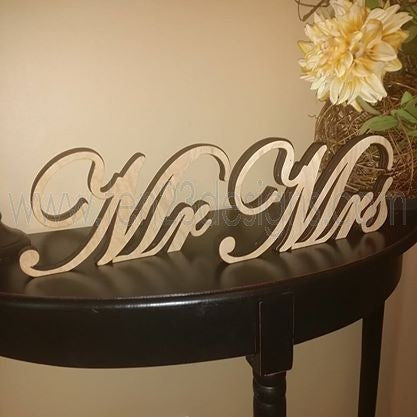 Mr and Mrs Wooden Wedding Table Signs
