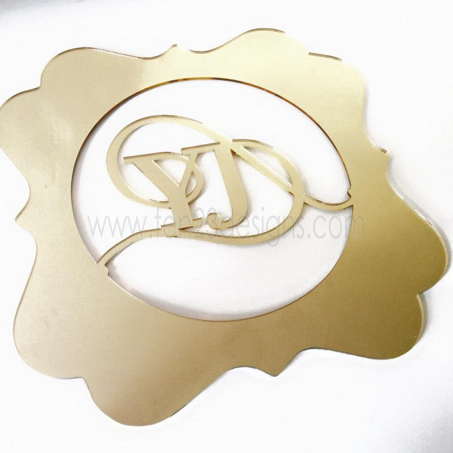 Custom Acrylic Mirror Monogram Charger Placemat