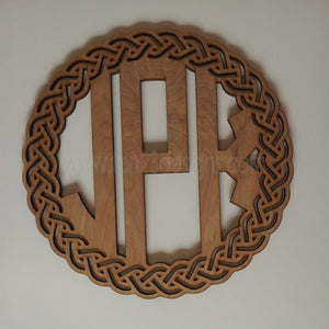 Celtic Ring Wooden Monogram