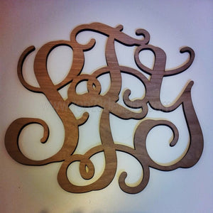 1/4" Thick Wooden Interlocking {FAMILY} Monogram