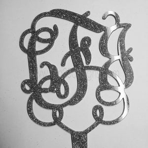 Monogram Scroll Cake Topper