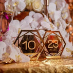 Custom Wedding Table Number | Geometric Engraved