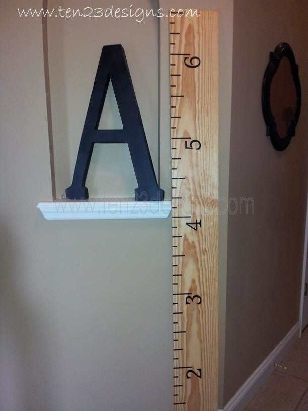 Oversized Ruler Decal for DIY Growth Chart - Vinyl Lettering for 6 foot chart - Personalization Option