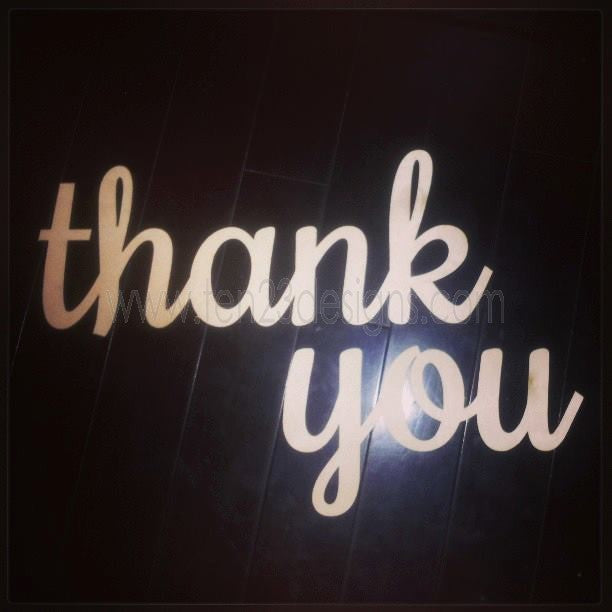 Wooden Thank You Sign