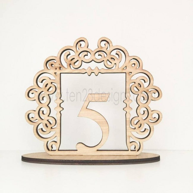 Clayton Scroll Design Free Standing Wedding Table Numbers