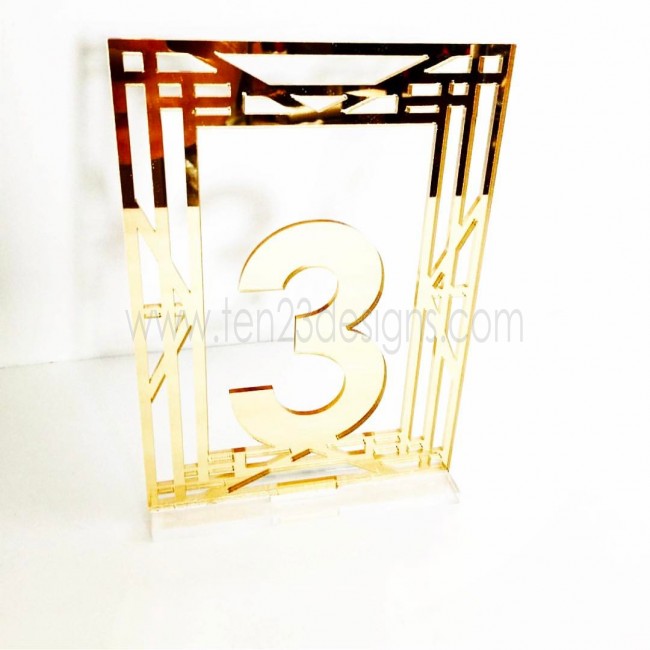 Gatsby Inspired Art Deco Free Standing Wedding Table Numbers