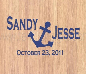 Personalized Nautical Anchor Monogram Dance Floor or Wall Decal