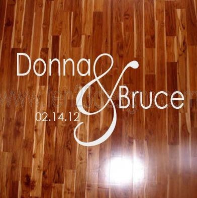 Large Personalized Wedding Monogram Dance Floor Decal