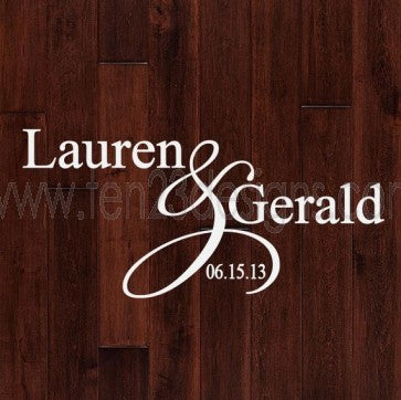 Bickerstyle Personalized Wedding Monogram Dance Floor Decal