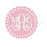 Personalized Scallop Monogram Polka Dots Border - vinyl wall decal