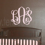 Large 3 Initial Interlocking Monogram Wall Decal